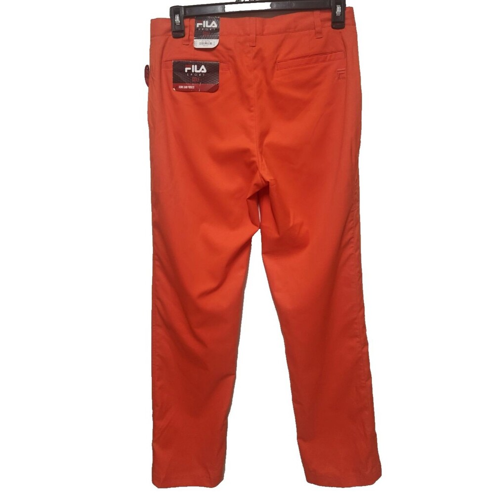 Fila Sport Golf Pants Flat Front Orange Polyester Flat Front Mens Size 32/30 - Picture 2 of 11